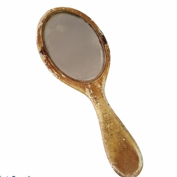 Vintage Wood Hand Mirror - Picture 3 of 6